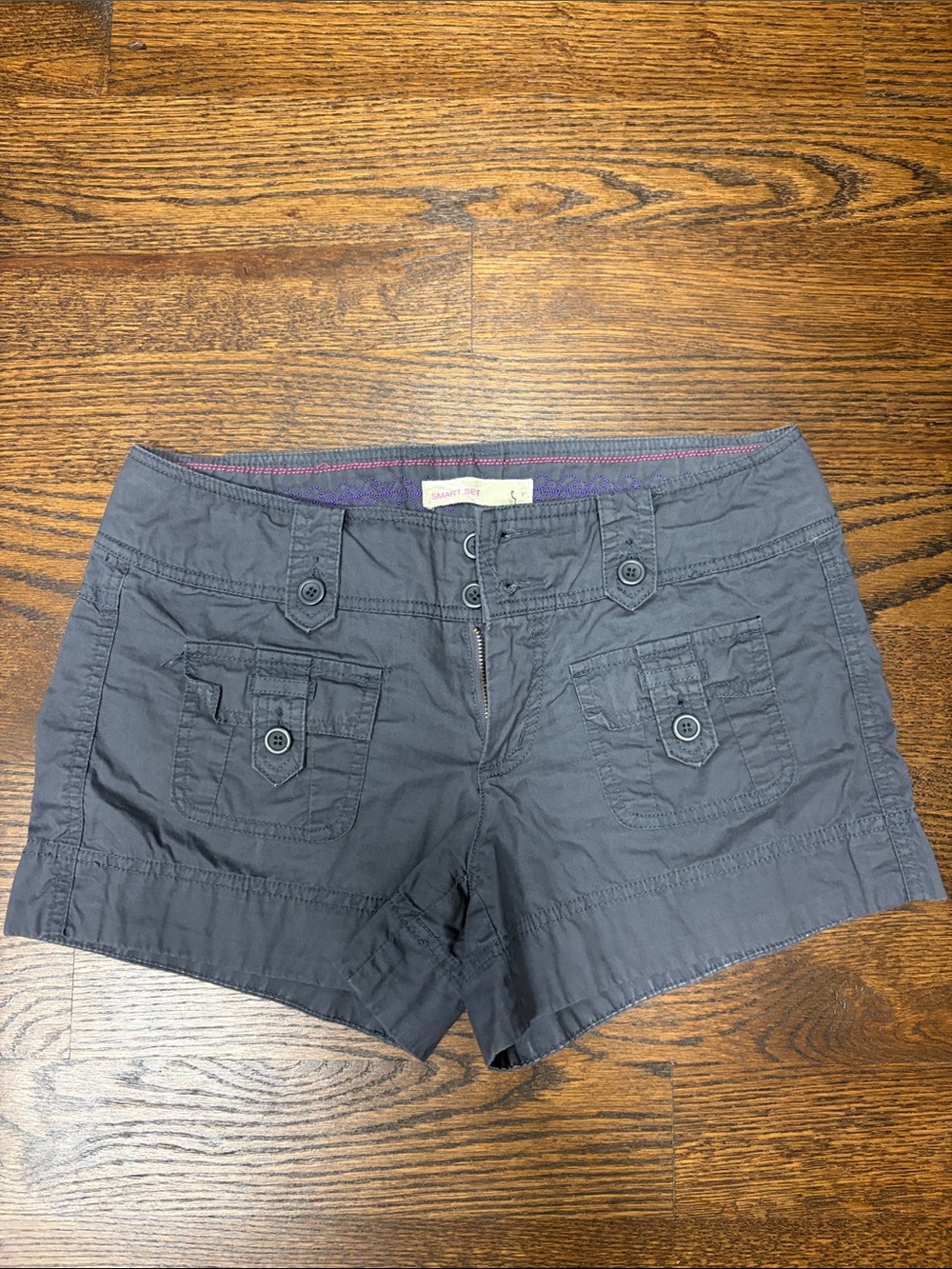Smart Set Charcoal Cargo Pocket Shorts